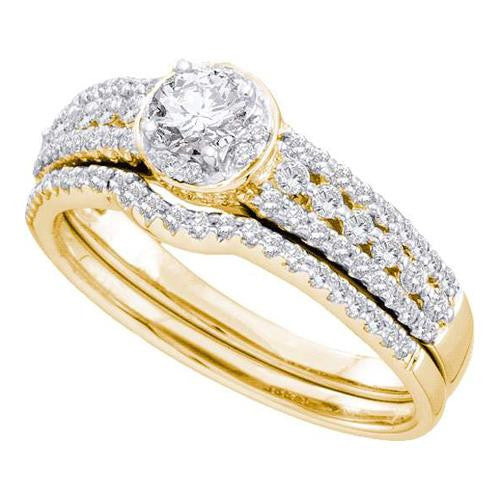 14KT Yellow Gold 0.74CTW DIAMOND LADIES BRIDAL SET