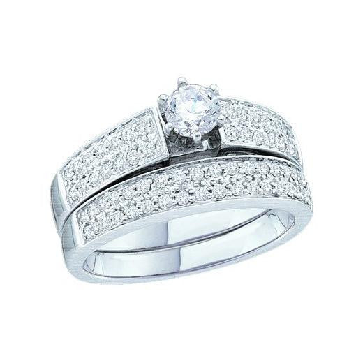 14KT White Gold 0.74CTW DIAMOND BRIDAL SET