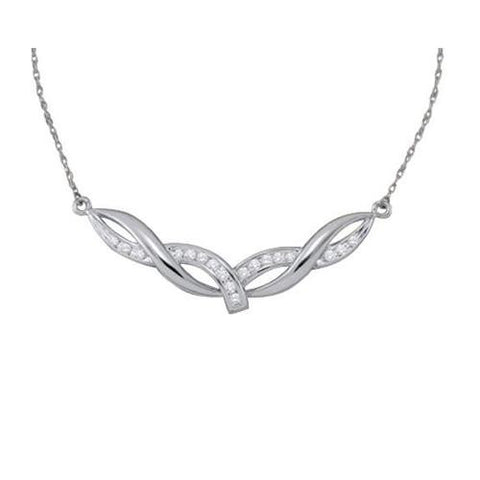 10KT White Gold 0.33CTW ROUN DIAMOND LADIES FASHION NECKLACE