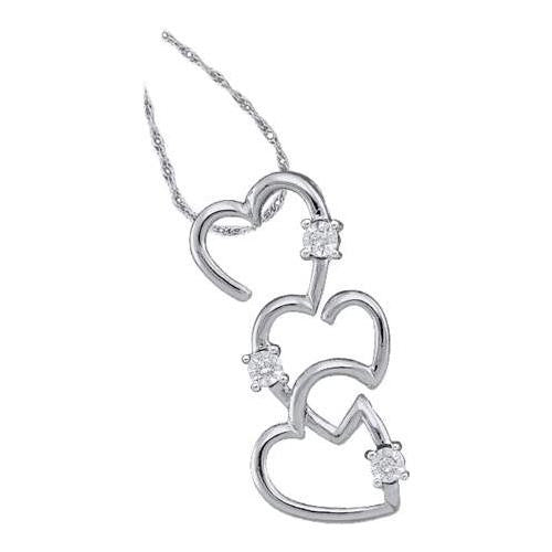 10KT White Gold 0.03CTW  DIAMOND LADIES  HEART  PENDANT