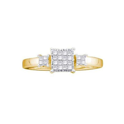 14KT Yellow Gold 0.22CTW  DIAMOND LADIES INVISIBLE RING