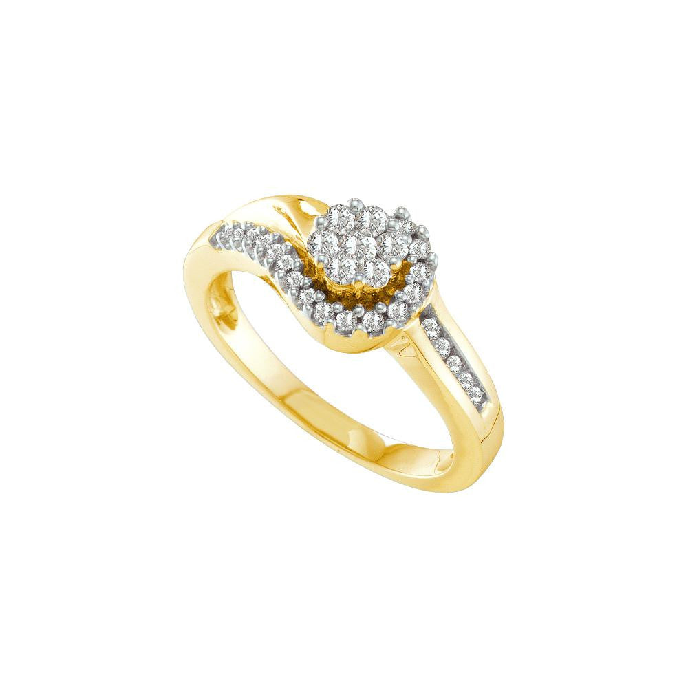 1-3CT-Diamond FLOWER RING