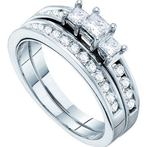 14KT White Gold 1.00CTW DIAMOND INVISIBLE BRIDAL SET