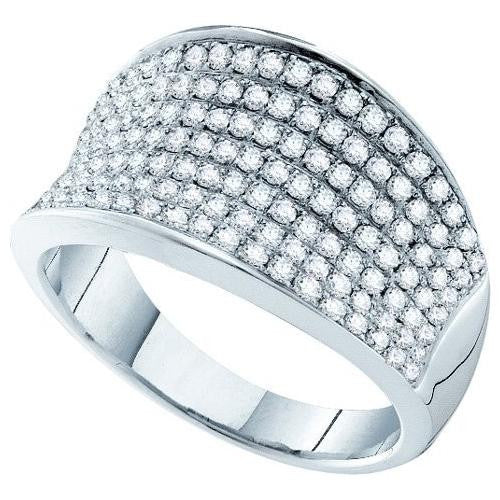 14KT White Gold 1.06CTW ROUND DIAMOND MEN'S CLUSTER BAND