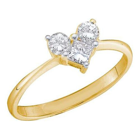 14KT Yellow Gold 0.52CTW  DIAMOND LADIES HEART RING