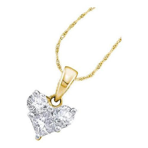 14KT Yellow Gold 0.52CTW  DIAMOND LADIES HEART PENDANT