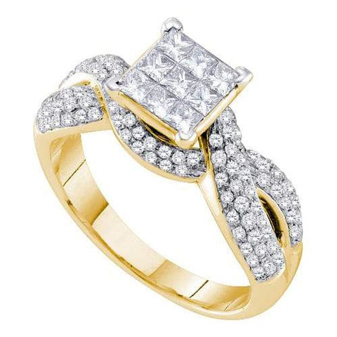 14KT Yellow Gold 0.99CTW DIAMOND INVISIBLE RING