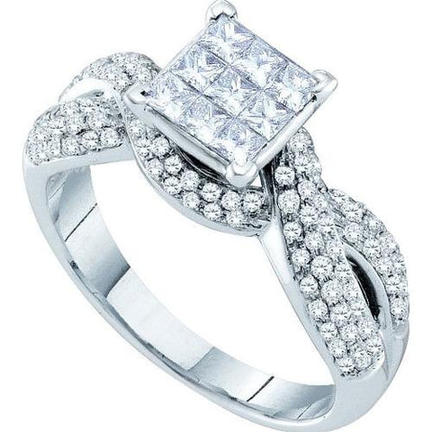 14KT White Gold 0.99CTW DIAMOND LADIES INVISIBLE RING