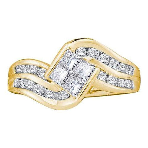 14KT Yellow Gold 1.00CTW  DIAMOND LADIES INVISIBLE  RING