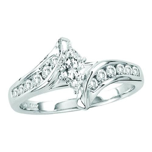 14KT White Gold 0.63CTW DIAMOND LADIES BRIDAL RING