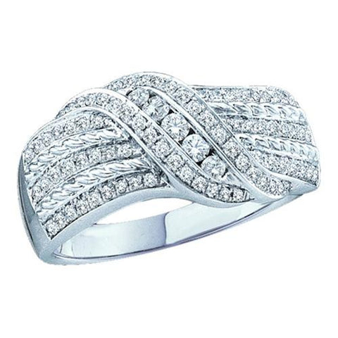 14KT White Gold 0.47CTW DIAMOND LADIES FASHION BAND