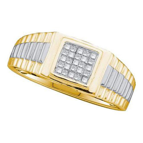 14KT Yellow Gold 0.25CTW  DIAMOND MENS INVISIBLE BAND