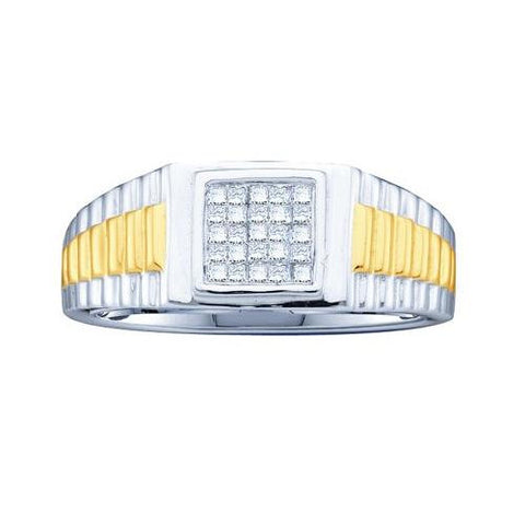 14K White-gold 0.25CTW PRINCESS DIAMOND MENS INVISIBLE BAND