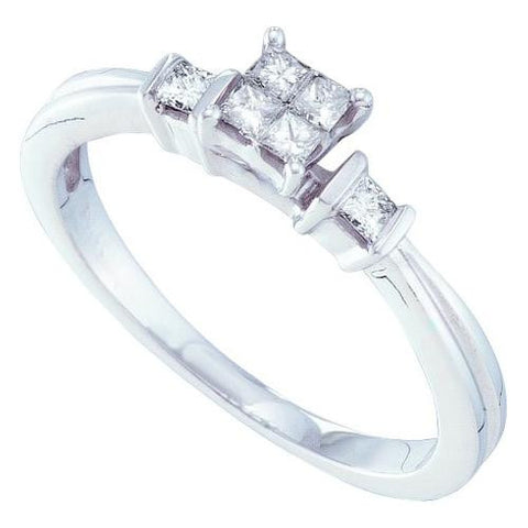 14KT White Gold 0.25CTW  DIAMOND LADIES INVISIBLE RING