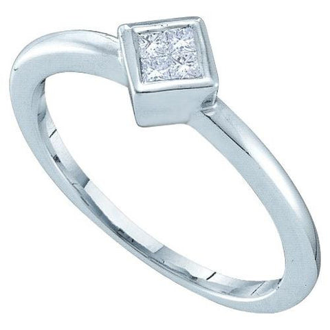 14KT White Gold 0.10CTW DIAMOND LADIES INVISIBLE RING