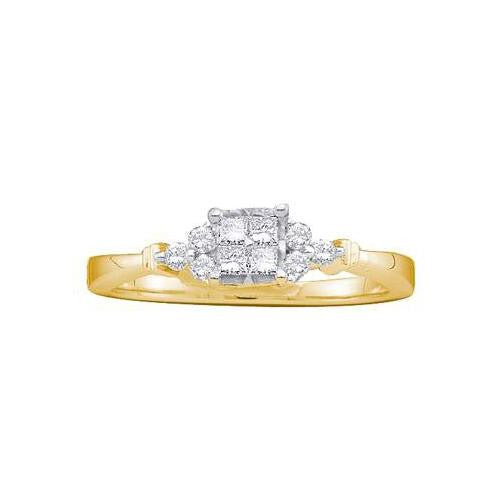 14KT Yellow Gold 0.25CTW DIAMOND LADIES INVISIBLE  RING