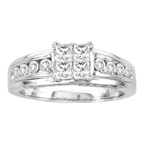 14KT White Gold 1.00CTW  DIAMOND LADIES INVISIBLE BRIDAL RING