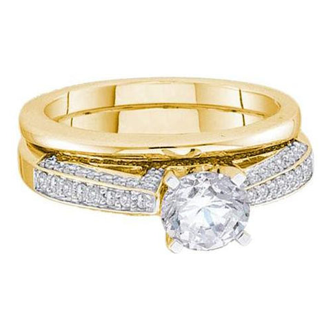 14K Yellow-gold 1.50CT DIAMOND 1.00CT-CRD BRIDAL SET