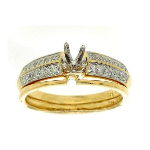 14KT Yellow Gold 0.50CTW ROUND DIAMOND WITH 0.30CT ROUND CENTER LADIES BRIDAL SET