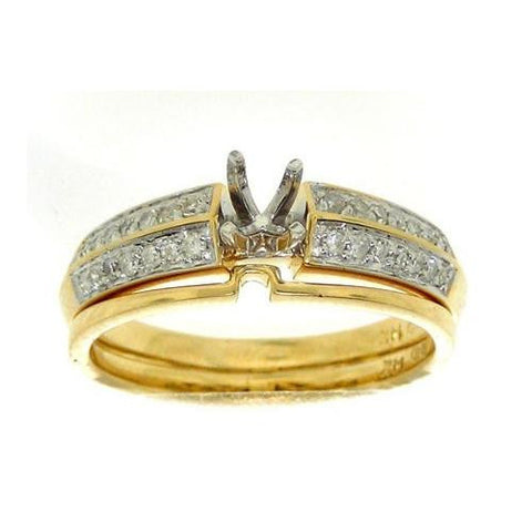 14KT Yellow Gold 0.50CTW ROUND DIAMOND WITH 0.30CT ROUND CENTER LADIES BRIDAL SET