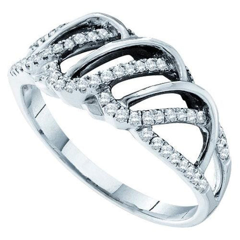 14KT White Gold 0.26CTW ROUND DIAMOND LADIES FASHION RING