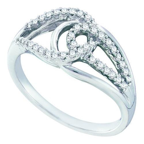 14KT White Gold 0.25CTW ROUND DIAMOND LADIES FASHION RING