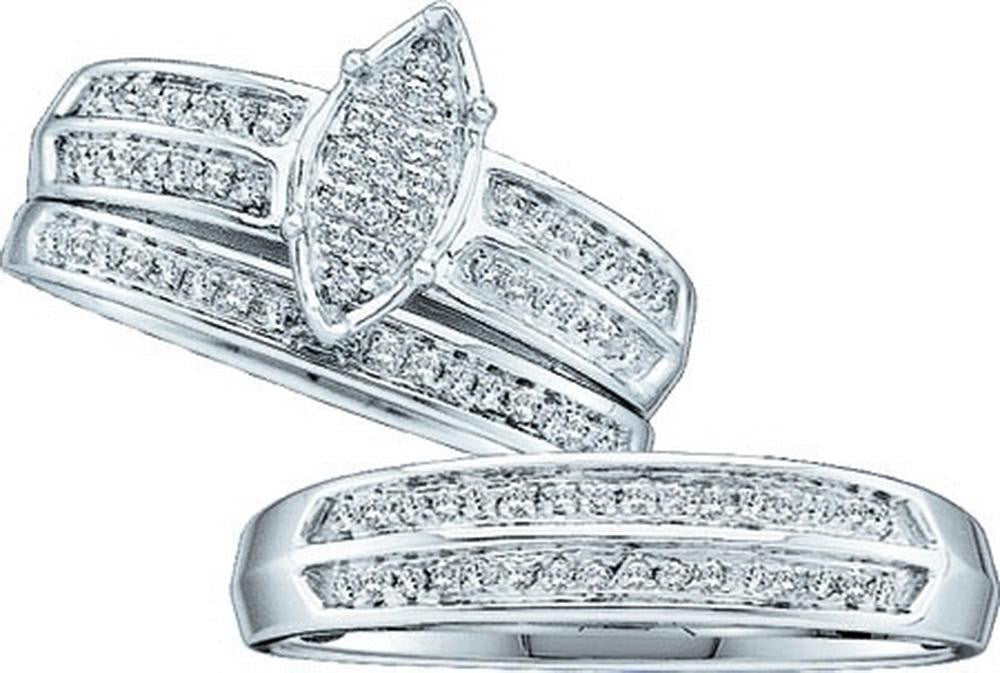 1-4CTW-Diamond MIRCO-PAVE TRIO-SET