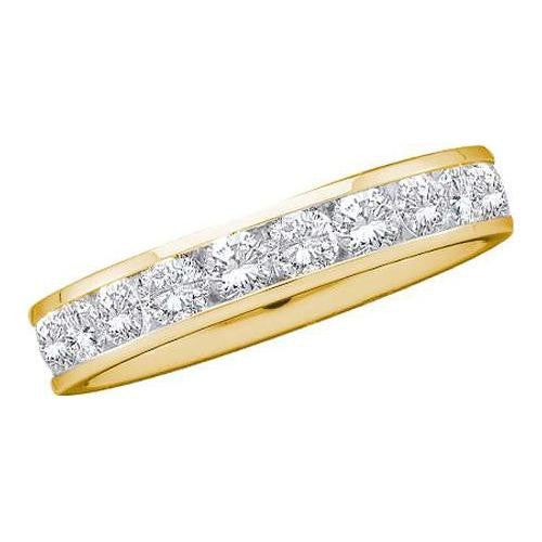 14KT Yellow Gold 0.15CTW ROUND DIAMOND MACHINE SET BAND