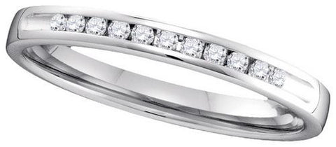 14KT White Gold 0.15CT DIAMOND MACHINE SET BAND