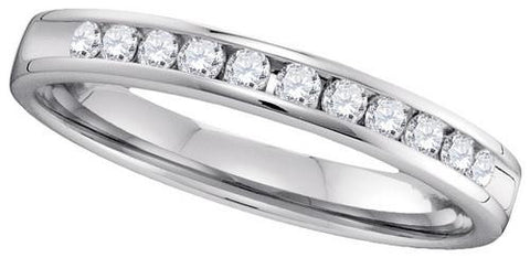 14KT White Gold 0.28CTW ROUND DIAMOND MACHINE SET BAND