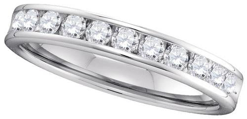 14KT White Gold 0.53CTW ROUND DIAMOND MACHINE SET BAND