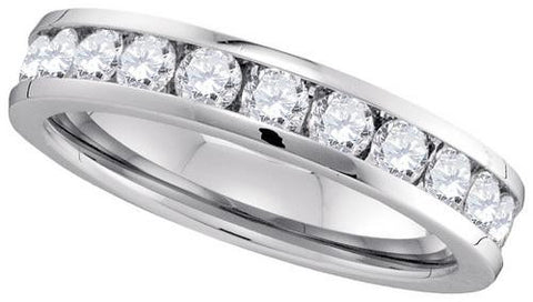 14KT White Gold 1.0CTW  DIAMOND MACHINE SET BAND