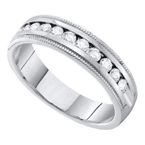 14K White-gold 0.25CT DIAMOND MACHINE SET BAND