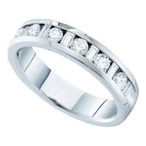 14KT White Gold 0.75CTW DIAMOND  MACHINE SET BAND