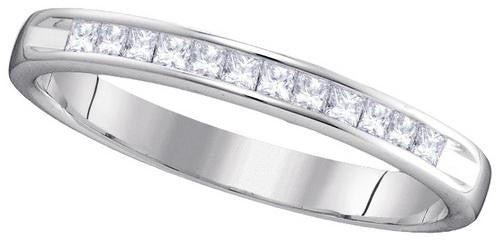 14KT White Gold 0.25CT DIAMOND MACHINE SET BAND