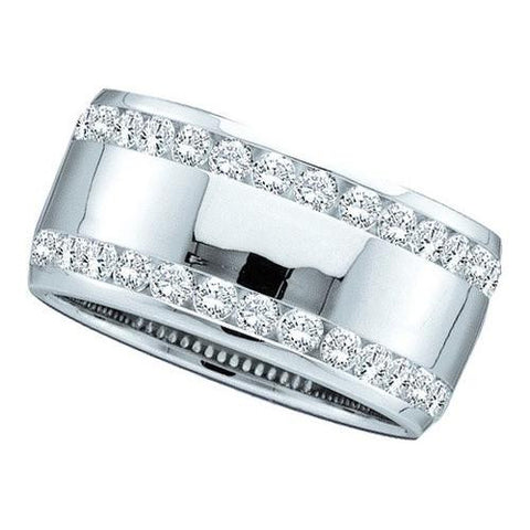 14KT White Gold 0.53CT DIAMOND MACHINE SET BAND