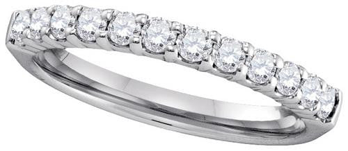 14KT White Gold 0.53CTW ROUND DIAMOND MACHINE SET BAND