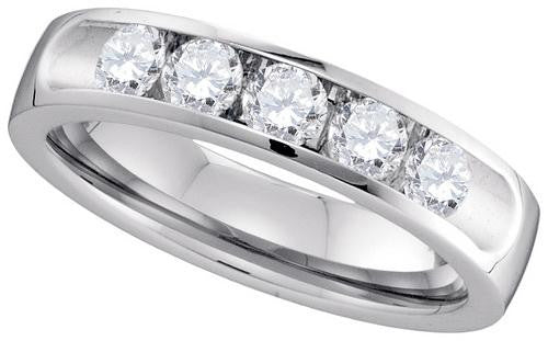 14KT White Gold 0.78CTW DIAMOND MACHINE SET BAND