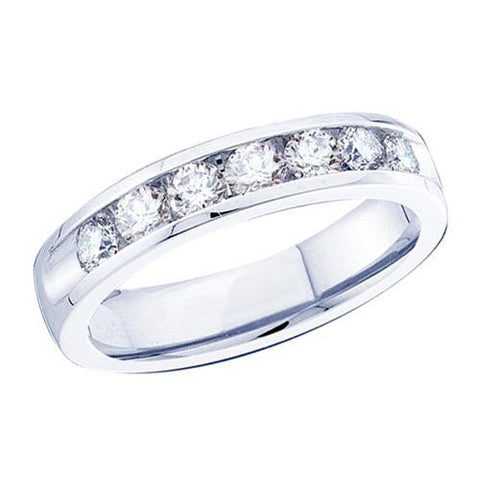 14KT White Gold 0.13CTW DIAMOND MACHINE SET BAND