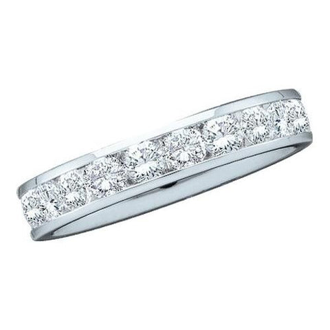 14KT White Gold 0.28CTW DIAMOND MACHINE SET BAND