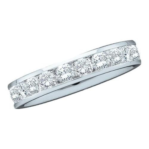 14KT White Gold 0.78CTW DIAMOND MACHINE SET BAND