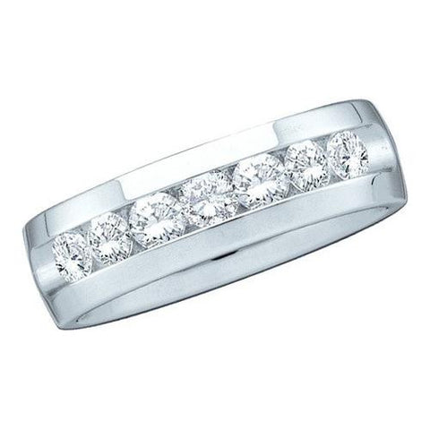 14KT White Gold 0.25CT  DIAMOND MACHINE SET BAND