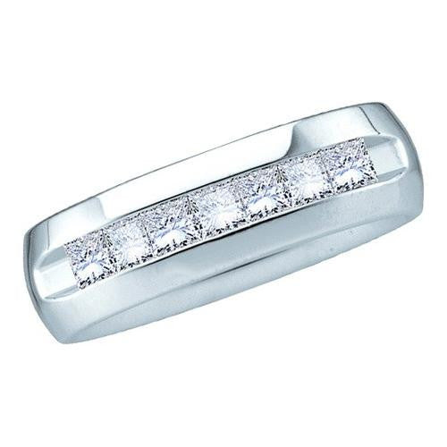 14KT White Gold 0.25CT  DIAMOND MACHINE SET BAND