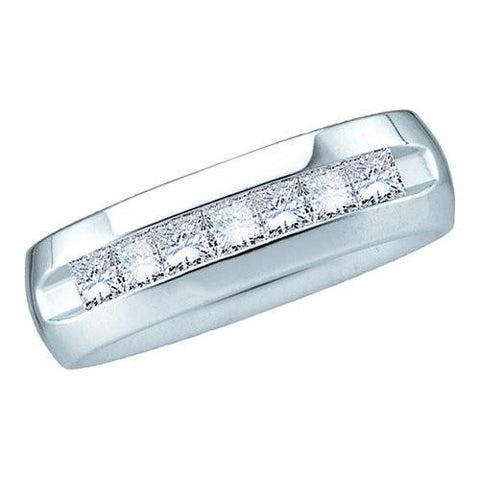 14KT White Gold 1.00CTW  DIAMOND MENS MACHINE SET BAND