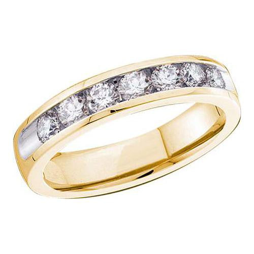 14KT Yellow Gold 0.25CTW ROUND DIAMOND MACHINE SET BAND