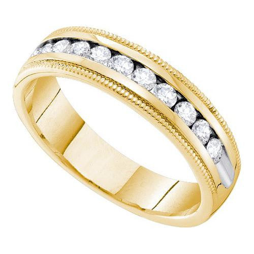 14K Yellow-gold 0.50CTW DIAMOND  MACHINE SET BAND