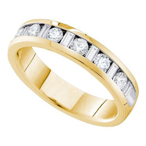 14K Yellow-gold 0.75CTW DIAMOND MACHINE-SET BAND