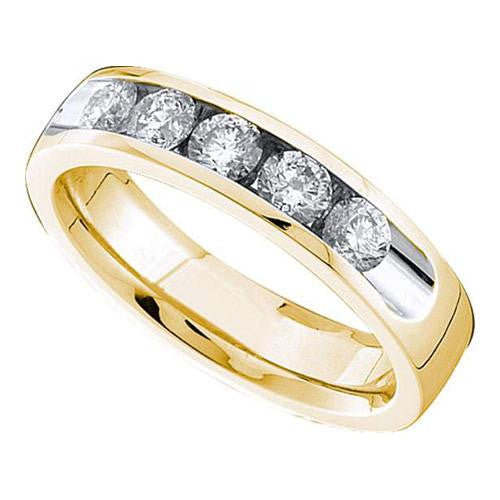 14KT Yellow Gold 0.13CTW DIAMOND  MACHINE  SET BAND