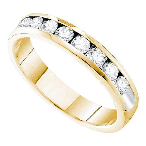 14KT Yellow Gold 0.78CTW DIAMOND MACHINE SET BAND