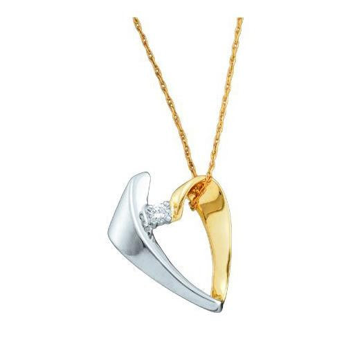 10KT Yellow Gold 0.05CTW DIAMOND LADIES FASHION PENDANT